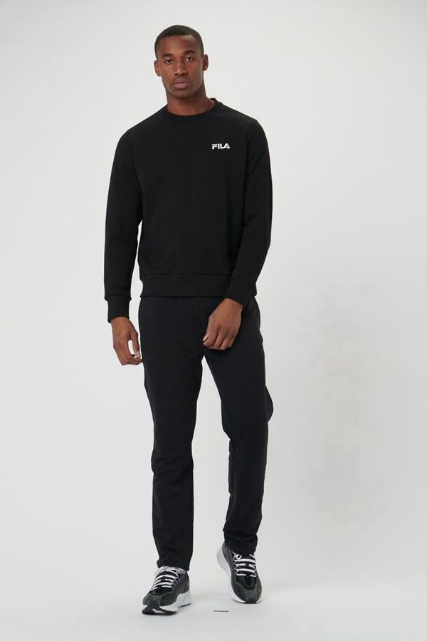 Fila Voyager Box Logo Men's Sweatshirts - Black,NZ 408-31728